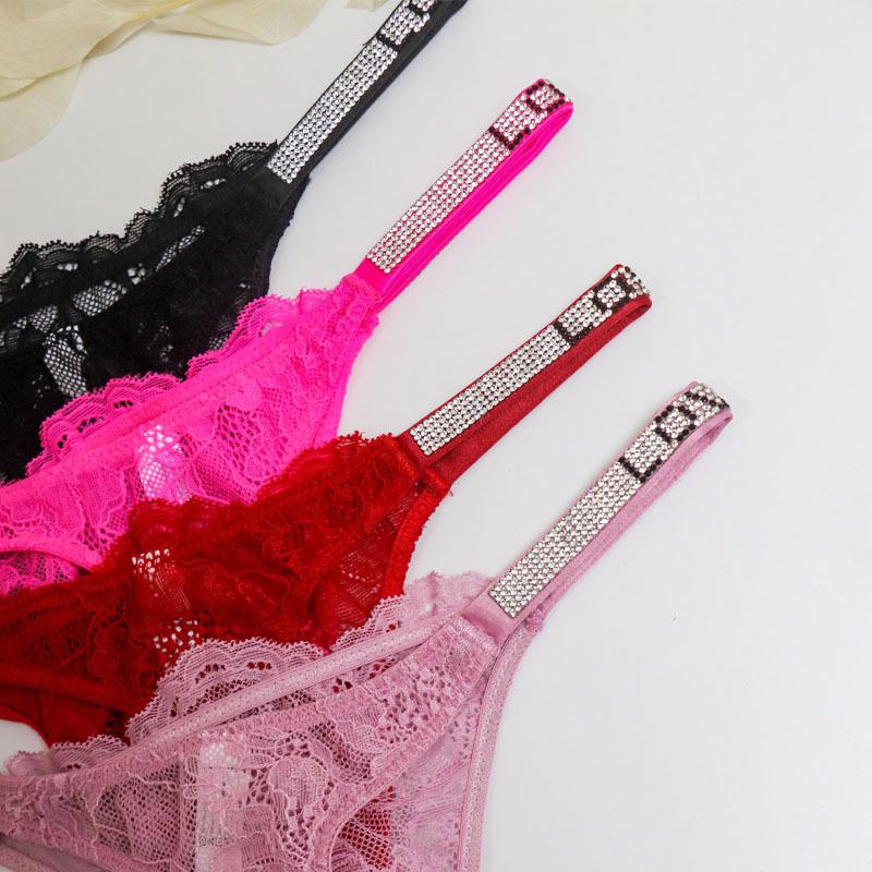 Сексуальные кружевные стринги со стразами: Бесшовные, на тонких бретельках, Прозрачные трусики