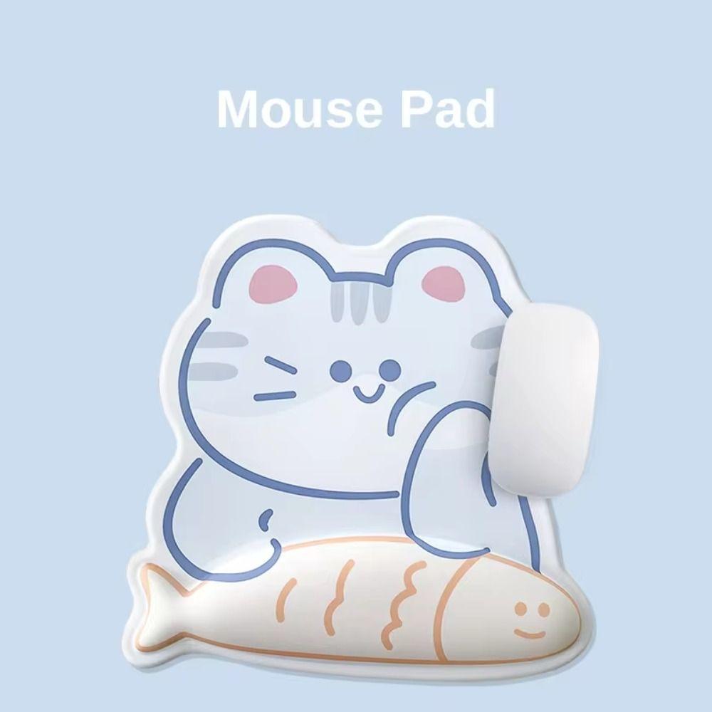 Hand Support Cat&Fish Mouse Pad Ergonomic Anti-skid Mouse Pad  Office Supplies