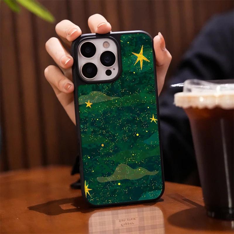 Летнее звездное небо для чехла на мобильный телефон Apple 17 Pro 15/16 абстрактный 13 матовый PC12 арт 14 большие отверстия для мужчин и женщин