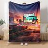 1 шт. Мягкое фланелевое одеяло Grand Theft Auto с дизайнерским принтом. Уютное одеяло для всех сезонов, идеально подходит для дивана, кровати, офиса