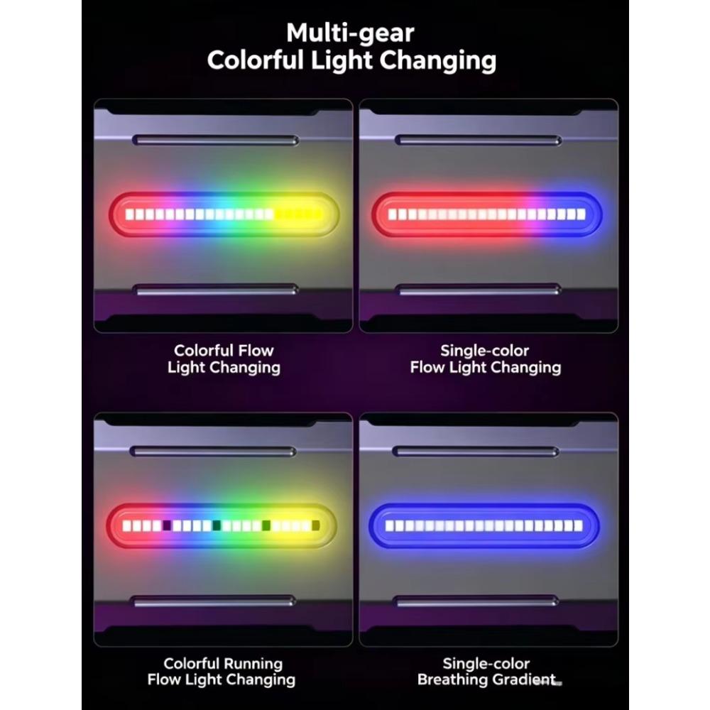 COB Work Light Type-C Rechargeable Flashlight with RGB Light Portable Hat Clip Lamp for Camping & Emergency
