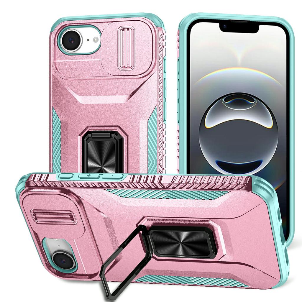 For iPhone 16e Case Camshield Kickstand TPU+PC Anti-Slip Phone Cover