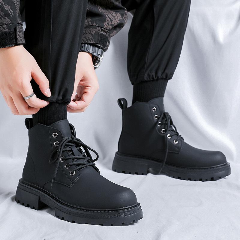 Ботинки Martin мужские повседневные универсальные осенне-зимние бархатные мужские туфли с завышенной шнуровкой удобные модные ботинки для инструментов 25006-R