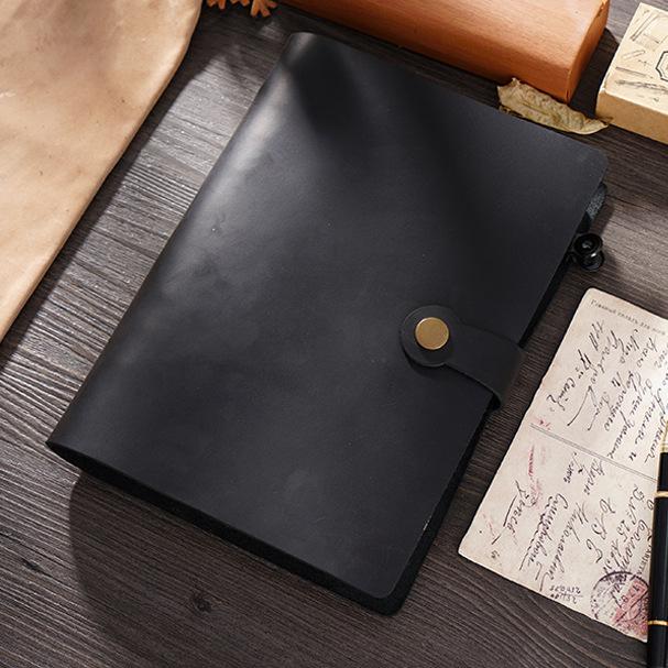 Retro Cowhide A5 Loose-leaf Notebook Handmade European-style 6-hole Notepad Crazy Horse Leather Book for Friend's Birthday Gift