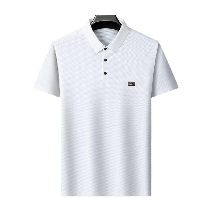 Однотонная мужская жаккардовая рубашка-поло пуловер низ футболка с коротким рукавом