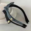 Повязка на голову Gold Label Denim Bow - ретро, элитный, простой стиль аксессуар для волос