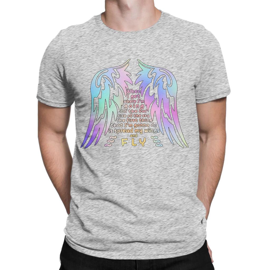 When I Get Where Im Going ( Rainbow Wings) Novelty 100 Cotton Tshirt Wings Of Dream Tees Tops For Unisex