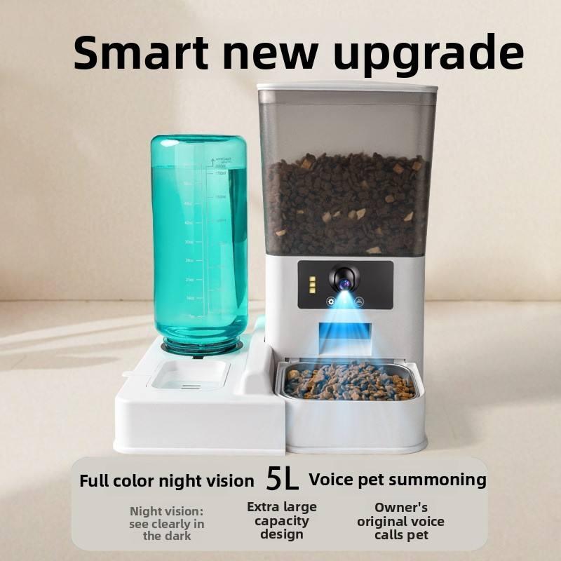 New 5G Smart Pet Feeder Automatic Food Dispenser for Cats Dogs Timer Portion Control Remote Access Hot Cross-Border