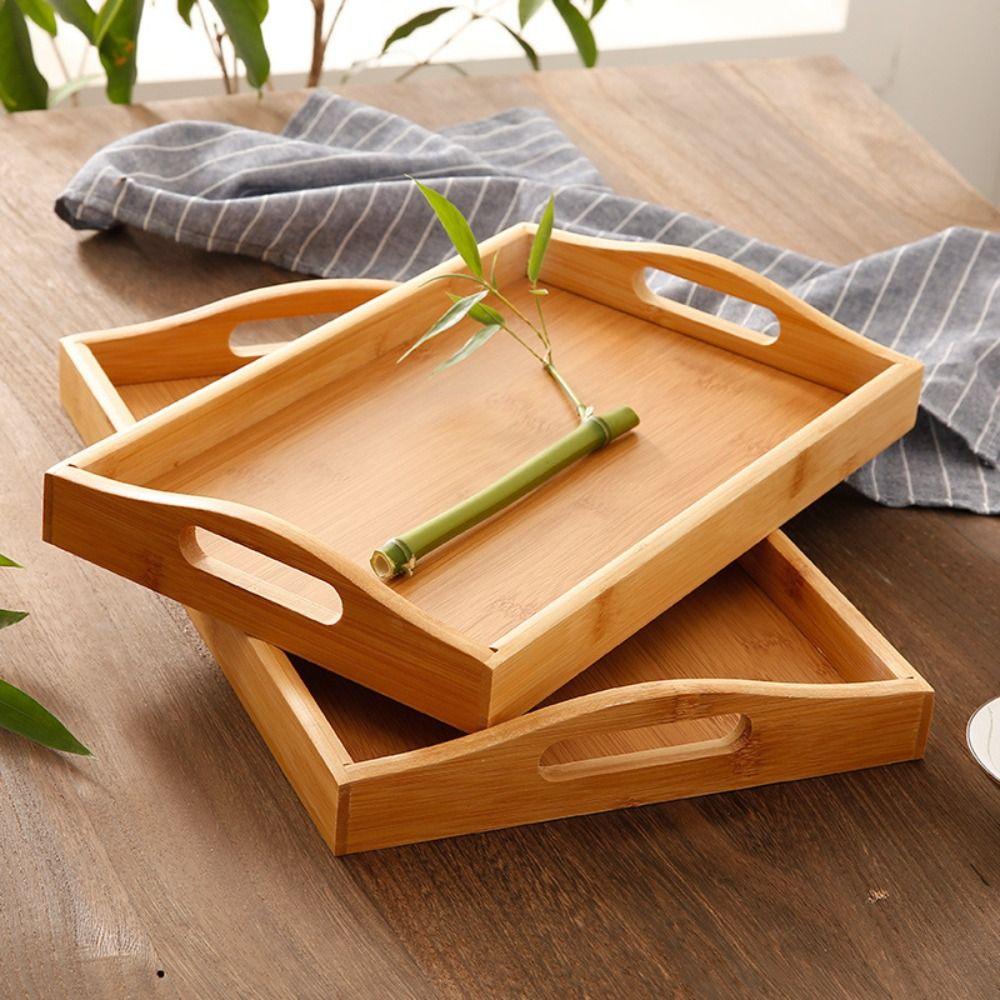 household Storage Tray Bamboo Water Cup Plate New Storage Plate Dried Fruit