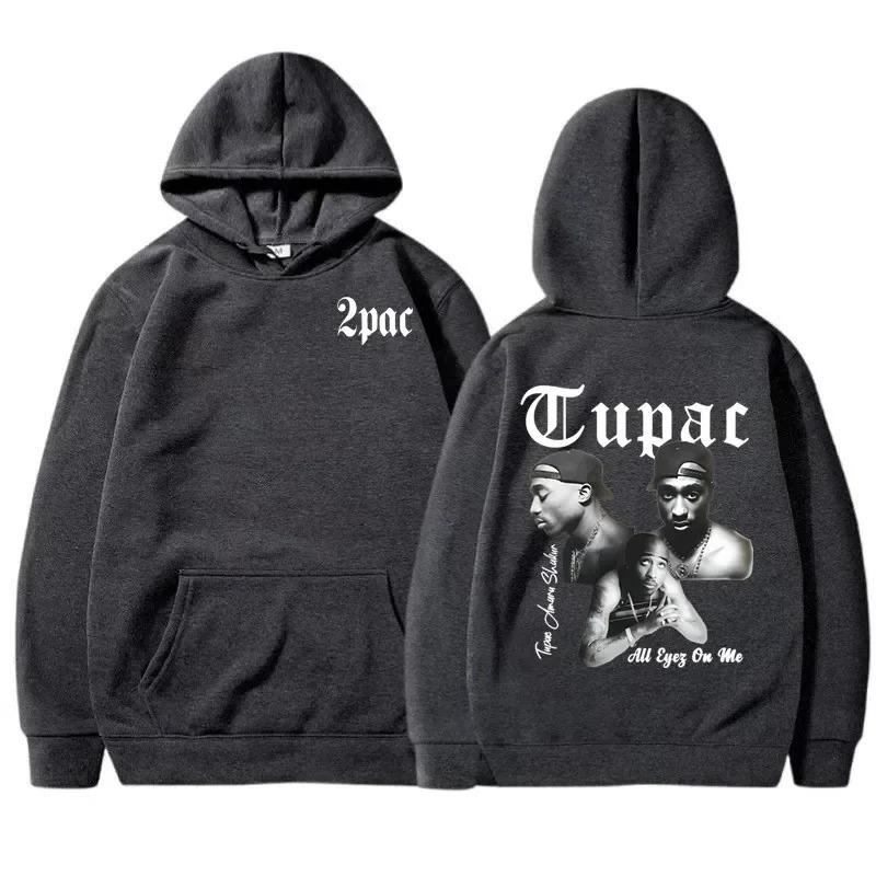 Худи с изображением рэпера Тупака 2pac Мужское и женское Спортивная одежда Унисекс Худи Модный Принт с буквами Хип-Хоп Спортивная одежда Повседневное