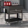 Rolling Tool Cabinet, Tool Chest with Drawers, Work Surface, Lockable, with Handle, Steel, Black