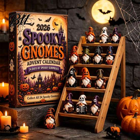 Holiday Anticipation Countdown Calendar 2026 Gnome Halloween Advent Calendar, 24 Days with Magical Atmosphere Decor Mini Collectible Figures,