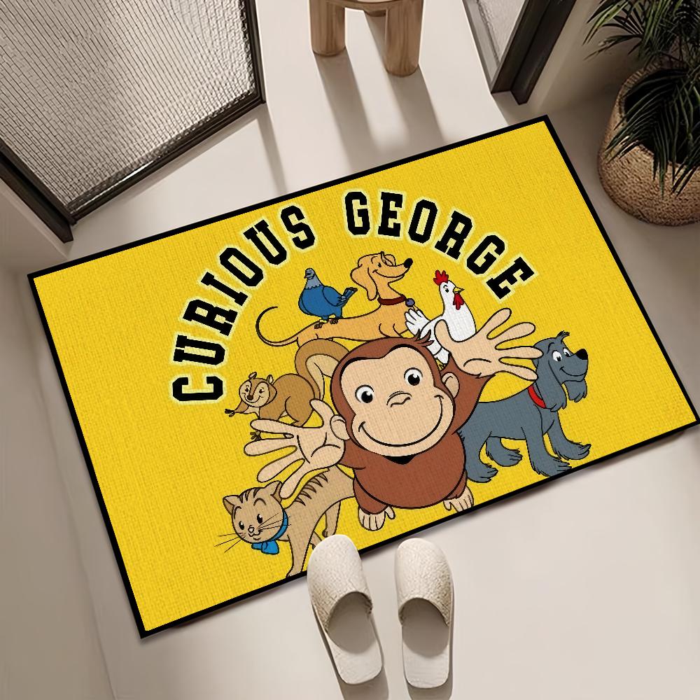 cartoon funny art monkey C-Curious G-George small carpet Rug Home Decor Bedroom Mat Hallway Balcony Entrance Doormat Decoration
