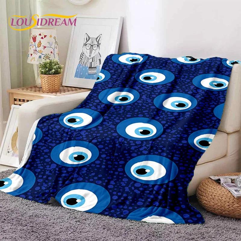 3D Evil Eye Turkey Blue Nazar Eye of Horus Мягкие фланелевые одеяла, плед, удобное одеяло для пикника, кровати, дивана, спальни