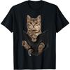 Brown Cat Sits In Pocket T-Shirt Cats Tee Shirt Gifts T-Shirt