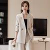 Women's Spring and Fall Temperament Casual Suit Suit Long-sleeved Jacket + Suit Pants Career Two-piece Set