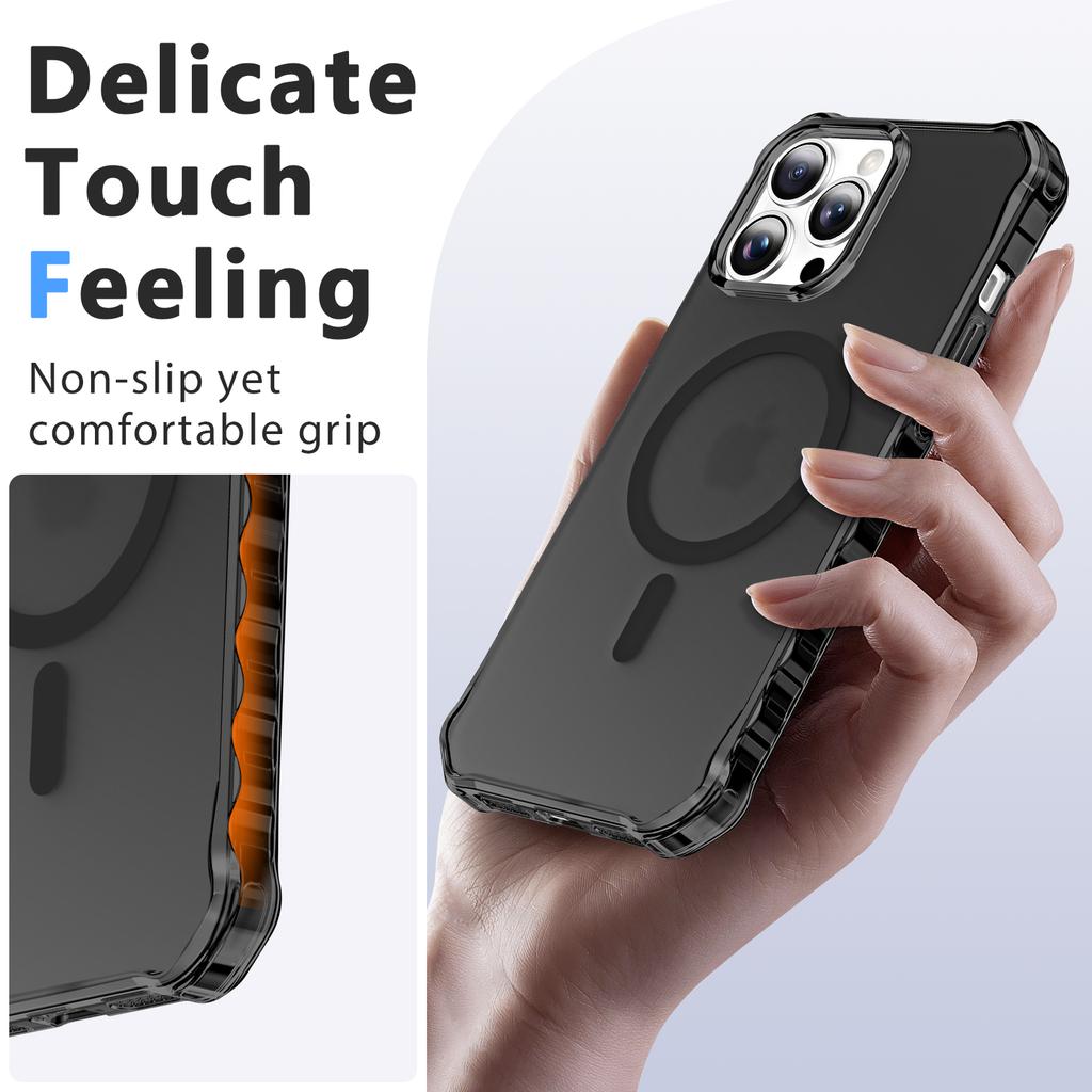 For iPhone 14 Pro Case Compatible with MagSafe Small Wavy Edge PC+TPU Phone Cover