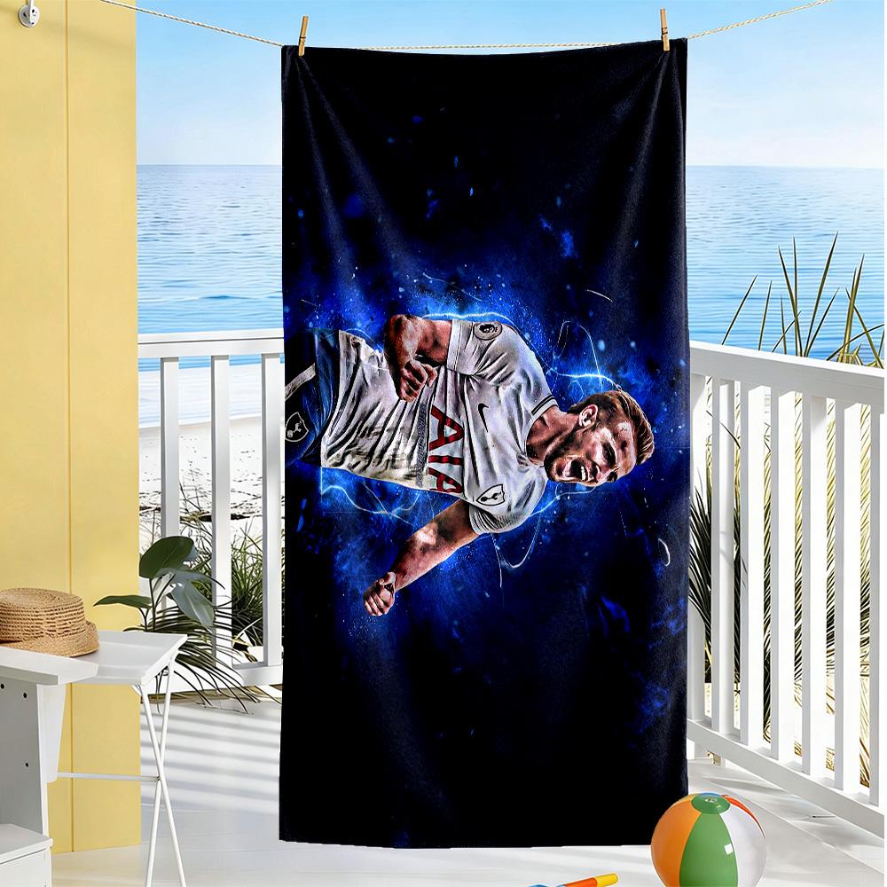 Football Player Action Beach Towel Super Soft Microfiber Quickdry Fabric Comfortable Lightweight