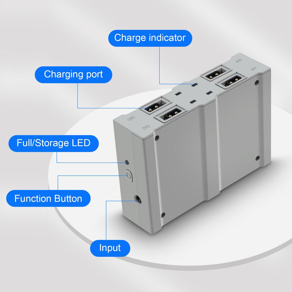 4 In 1 Battery Charging Hub for DJI Avata Fast Batteries Charge Hub DC Car Charging Cable Adapter for DJI Avata Drone Accessory