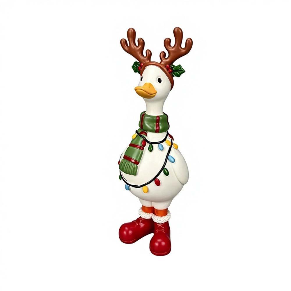 Exquisite Xmas Tabletop Ornament Durable Resin Animal Statue Cozy Apartment