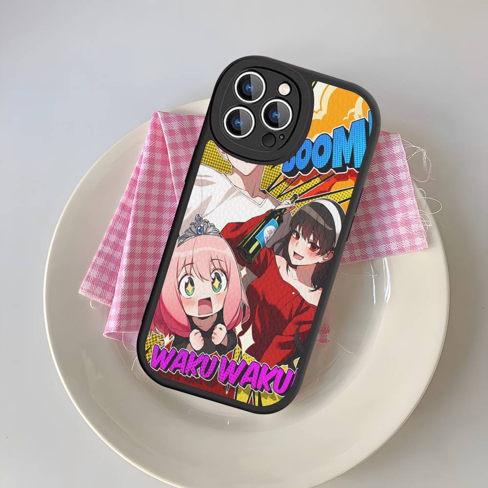 Классический Чехол для Телефона Аниме Семья Шпиона Из Кожи Для IPhone 16 15 14 13 12 11 Pro Max Plus Матовый Чехол