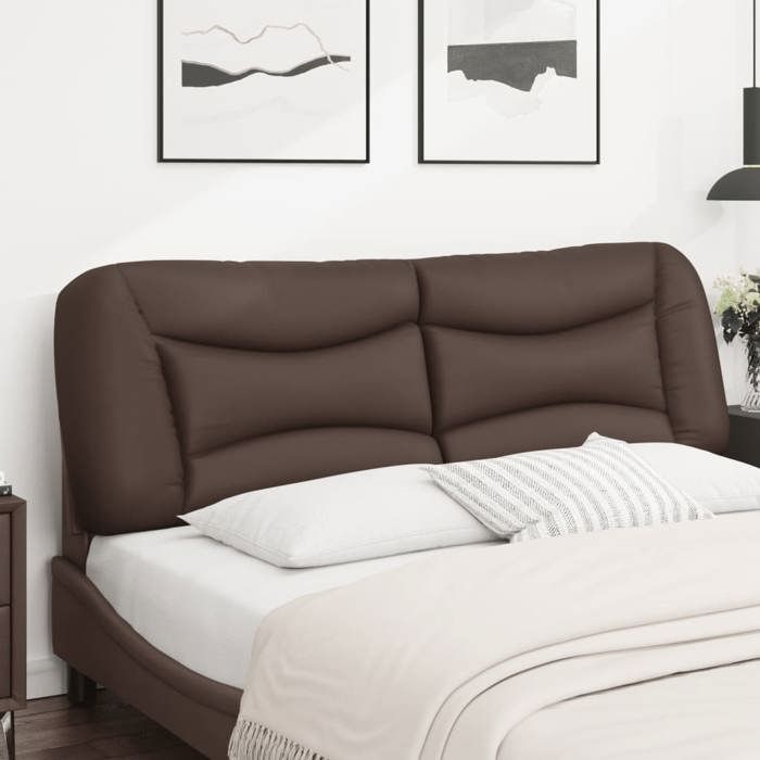 VidaXL Coussin de Tête de Lit, Oreiller de Lecture avec Fermeture à Glissière, Coussin de Lecture pour Lit Chambre, Marron 374597