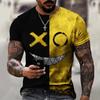 Summer Round Neck Hip-hop Smiley Face Printed Top, Fashionable and Casual Loose Short Sleeved Men's T-shirts