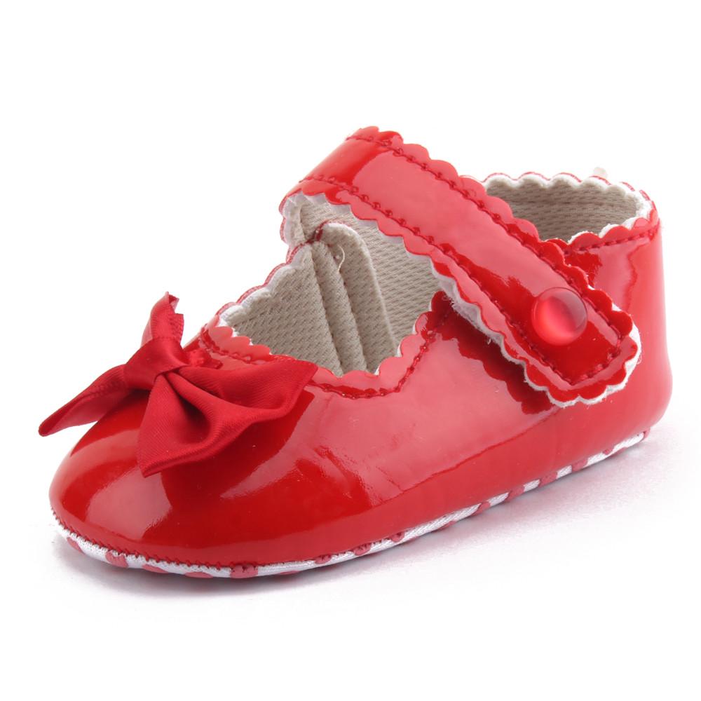 Туфли из кожи с бантом Нескользящая мягкая подошва для малышей