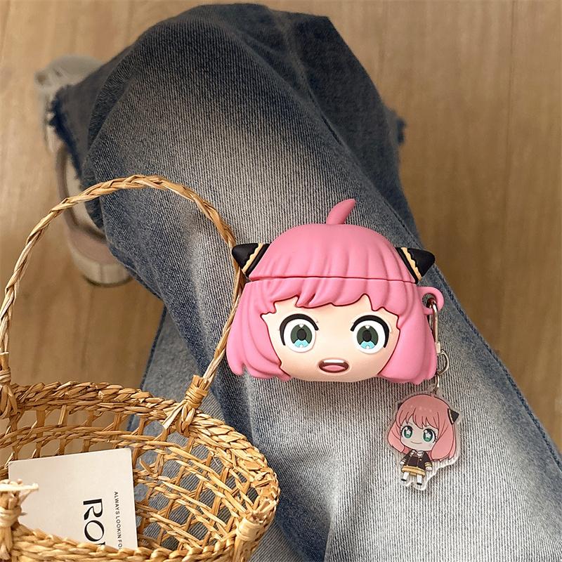 Japanese Cartoon Anime Anya Earphone Case for AirPods 4 2024 Silicone Wireless Heapdhone Cover for AirPods Pro 2 for Airpods 3 2