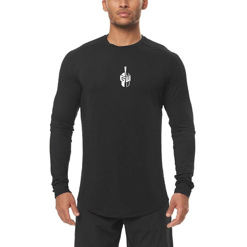 Мужская тонкая дышащая быстросохнущая футболка с принтом Do The Work, весенне-осенняя модная повседневная футболка для фитнеса с высокой эластичностью