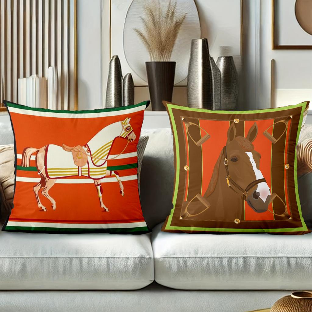 Horse Pattern Decorative Cushions For Home Decor Polyester pillowcase, sofa decorative cushion cov Headboard Pillow