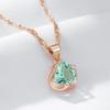 Light Green Geometric Zircon Simple Pendant Golden Necklace for Women Personality Party Jewelry Fashion Necklaces