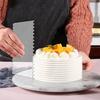 4Pcs Cake Scraper Set Large Clear Acrylic Cakes Smoother Scraper Cake Stripes Edge Contour Comb for DIY Icing Frosting Buttercream Cream Decorating