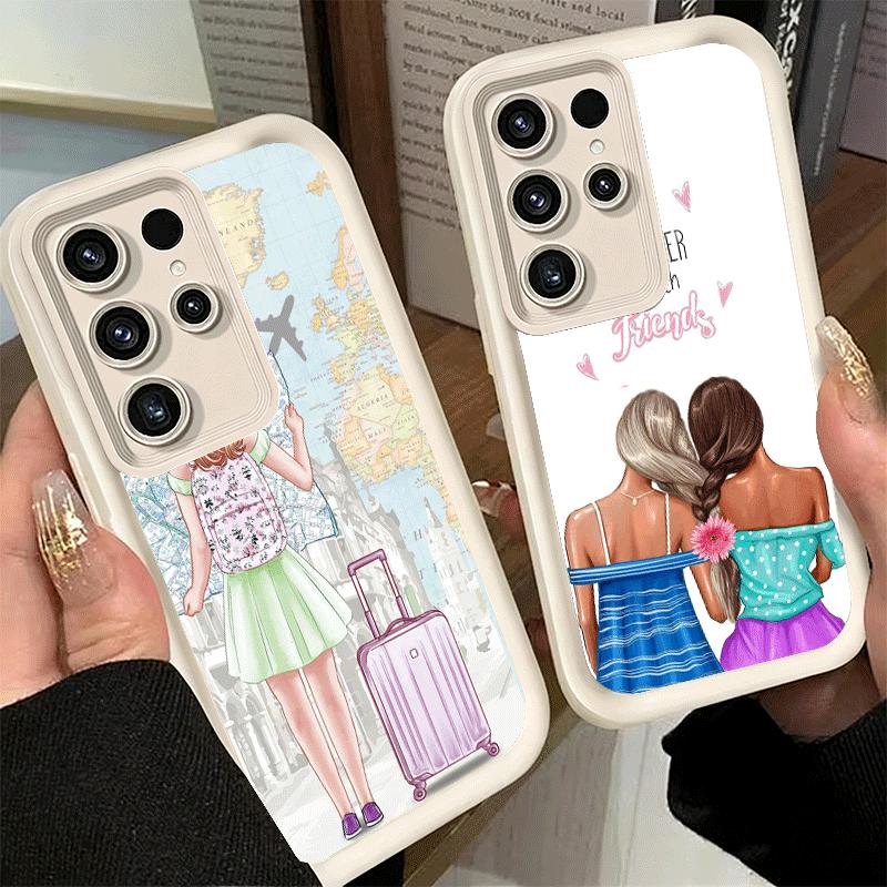 Чехол для телефона Samsung Galaxy S26 S25 Ultra S24 FE Лучшие подруги Навсегда Девочки Чехол S23 Plus S22 + S21 S20 5G Мягкий Силиконовый Fund