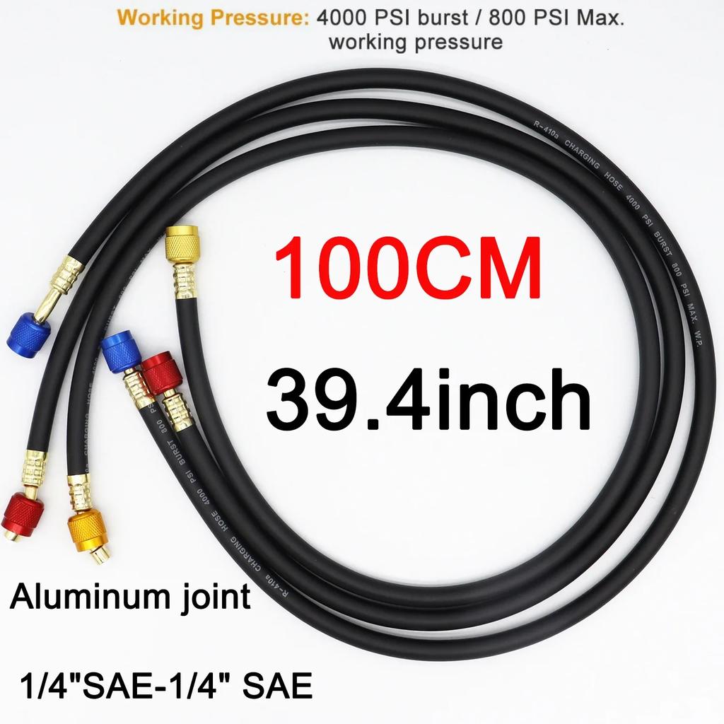 1M/1.8M R410A AC Charging Hose Set 1/4'' SAE 800 PSI for HVAC Air Condition Refrigerant Hoses R134A R12 R22 R502 Air Condition
