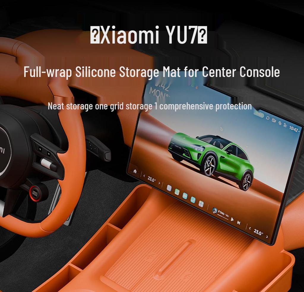 Противоскользящий коврик для консоли и подстаканников для Xiaomi YU7 - Улучшение и защита интерьера