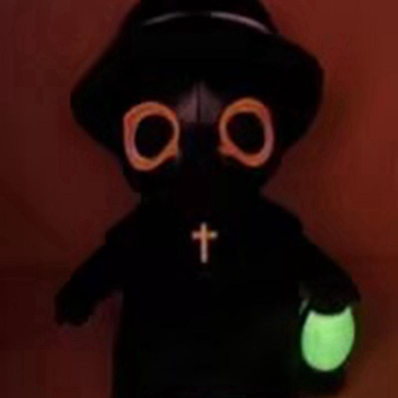New Plush Toy Plague Crow Doctor Halloween Lantern Luminous Doll Absorbing Light Cloth Doll