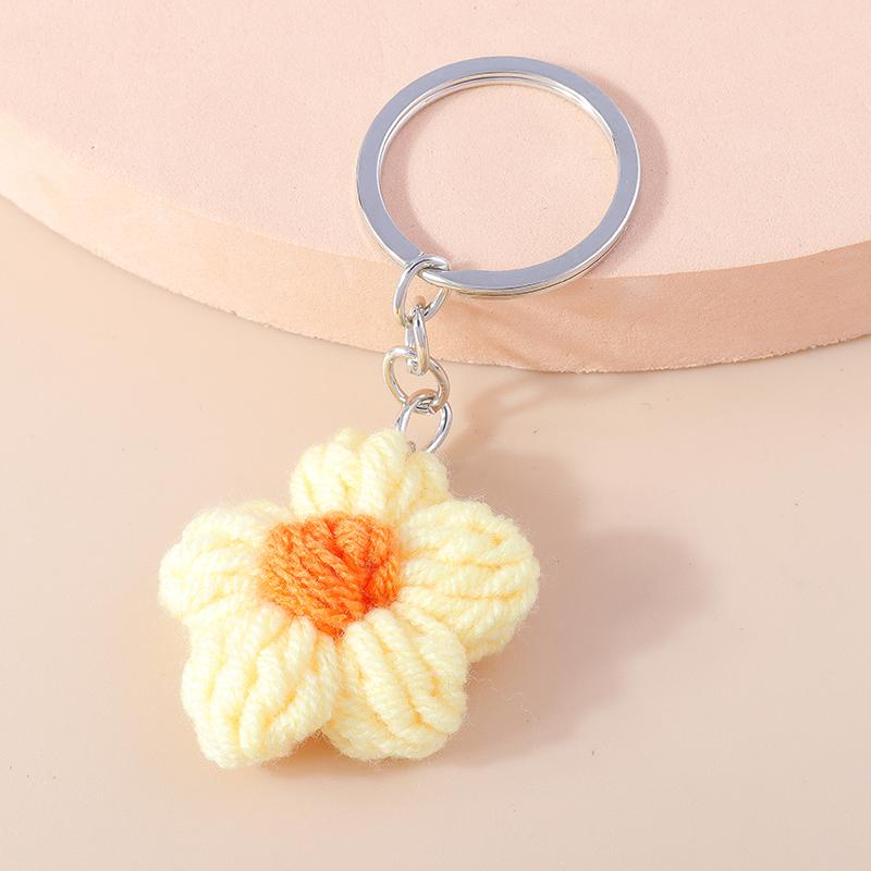 Cute Handmade Knitted Animal Keychain Crocheted Frog Keyring Pendant Key Holder for Women Girls Handbag Charms DIY Jewelry Gifts