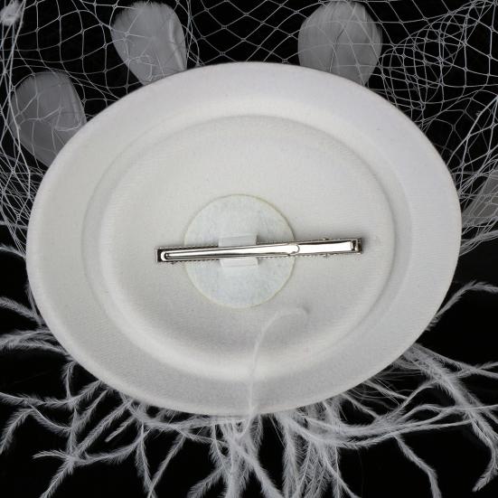 Обруч для волос дизайн милый чародей шляпа ручной работы благородный сплошной цвет искусственные перья сетчатый декор свадебный головной убор аксессуары для волос