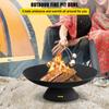 Fire Pit Bowl, 30-Inch Deep Round Cast Iron Fire Bowl, Wood Burning for Outdoor Patios, Backyards & Camping Uses, with A Stable Bowl Designed Base and