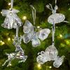 Acrylic Christmas Transparent Colorful Pendant Xmas Hanging Ornaments New Year