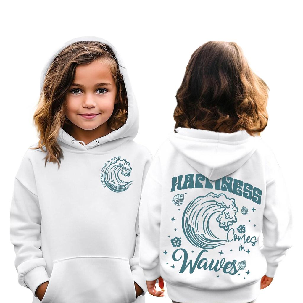 Детские толстовки, свободная спортивная рубашка с капюшоном и принтом, модная спортивная рубашка