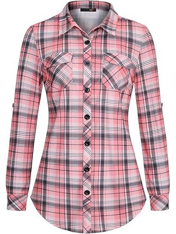 Женский приталенный топ в ретро-клетку с длинным рукавом, Осень/Зима 2026