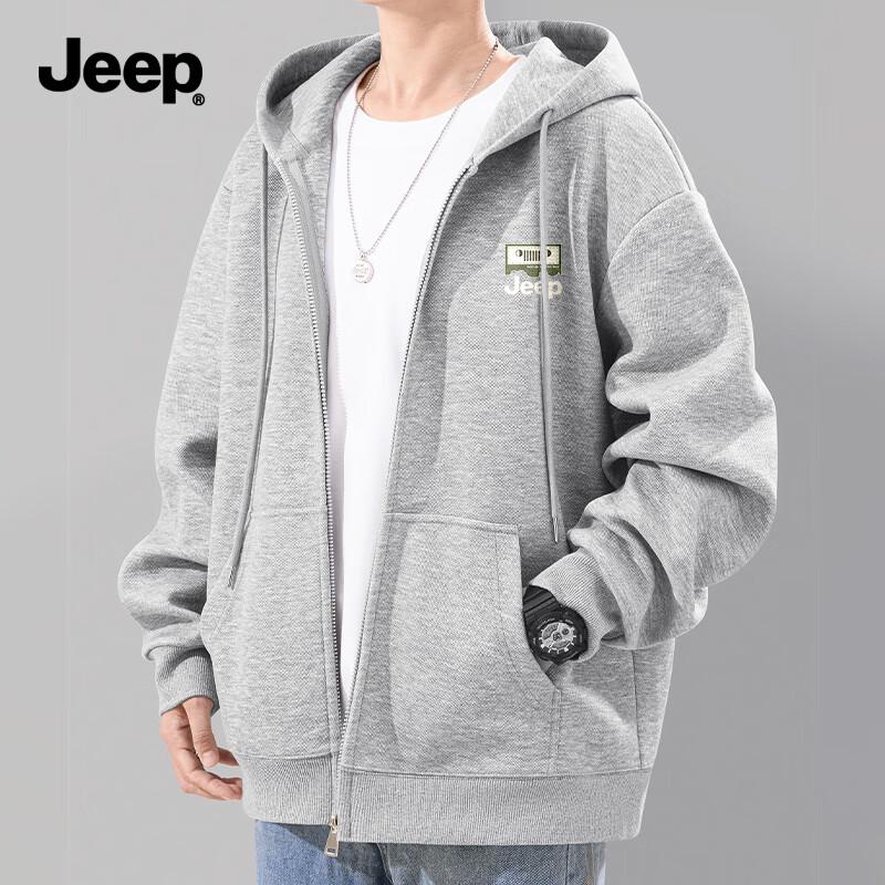 JEEP Men's Hooded Zip-Up Sweatshirt Jacket