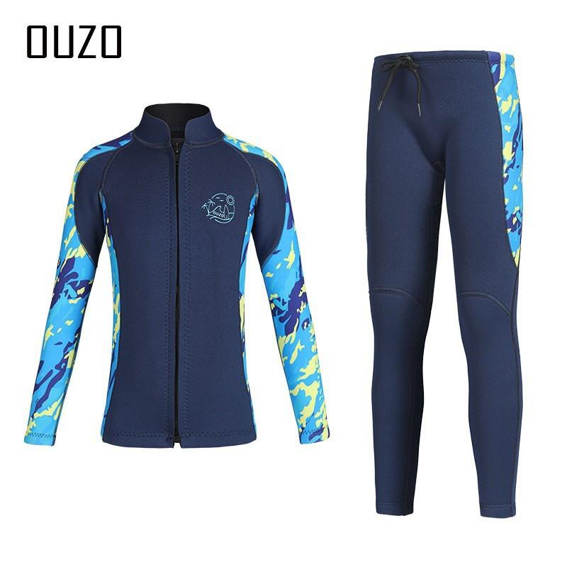 2.5mm Kids Wetsuit Set Short Sleeve Separate Suit Snorkeling Swimming Surfing UV Protection Warm Fall