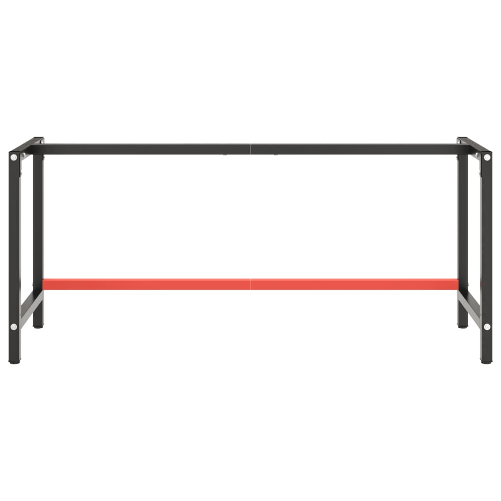 Vidaxl Rama Do Stołu Roboczego, Czerwono-Czarna, 180X57X79 Cm, Metal
