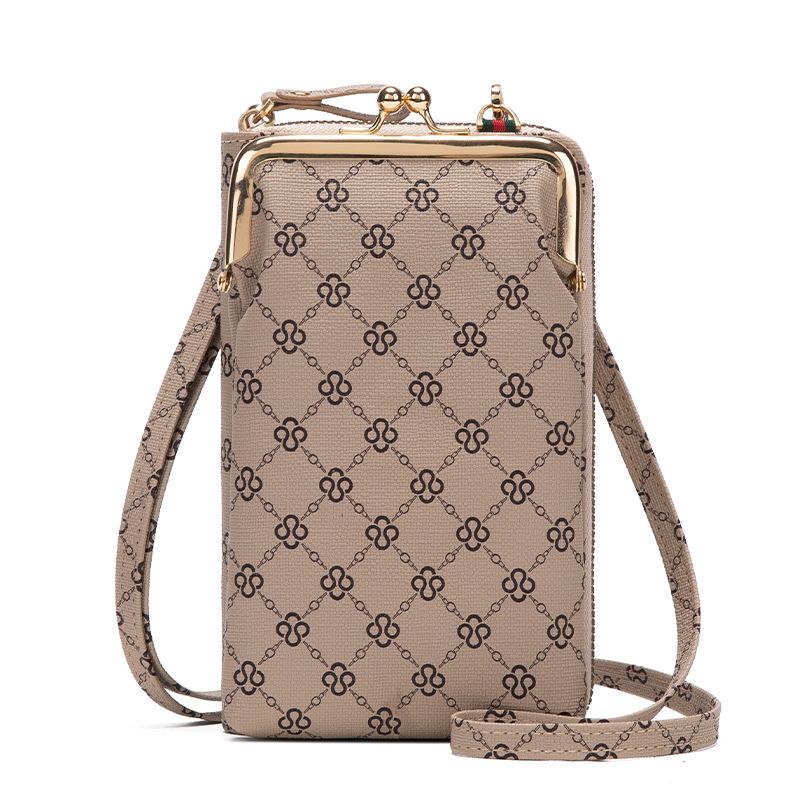 Маленькая сумка через плечо для телефона для женщин, кошелек для мобильного телефона, кошелек с замком поцелуя, милая сумка через плечо с отделениями для кредитных карт