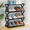 Compact X Shaped Shoe Rack for Small Areas Easy Assembly Multi Layer Design