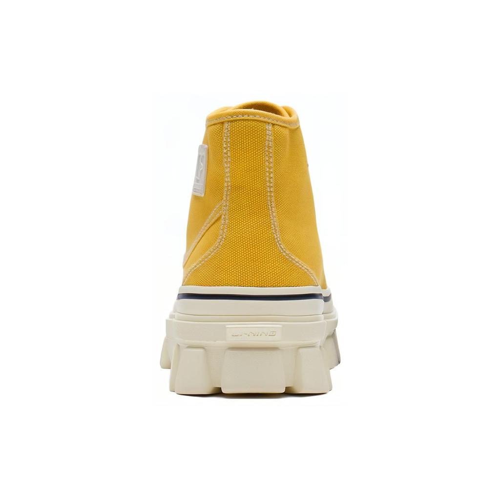 Li Ning CF Flow Trendy Casual Non-Slip Wear-Resistant Support High-Top Sports Shoes Unisex Sneakers Yellow AGCS206-7