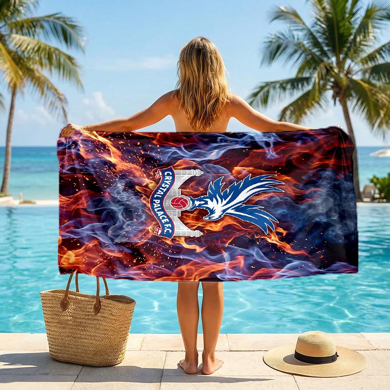 Crystal Palace Football Beach Towel Soft Microfiber Summer Towel Quick Dry Absorbent Towel for Beach Swimming Pool Travel